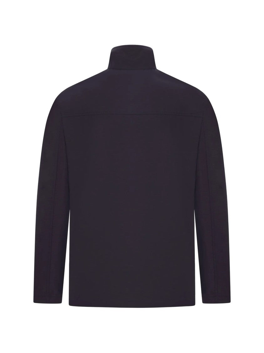 Fay High Collar Black Buckle Flap Jacket