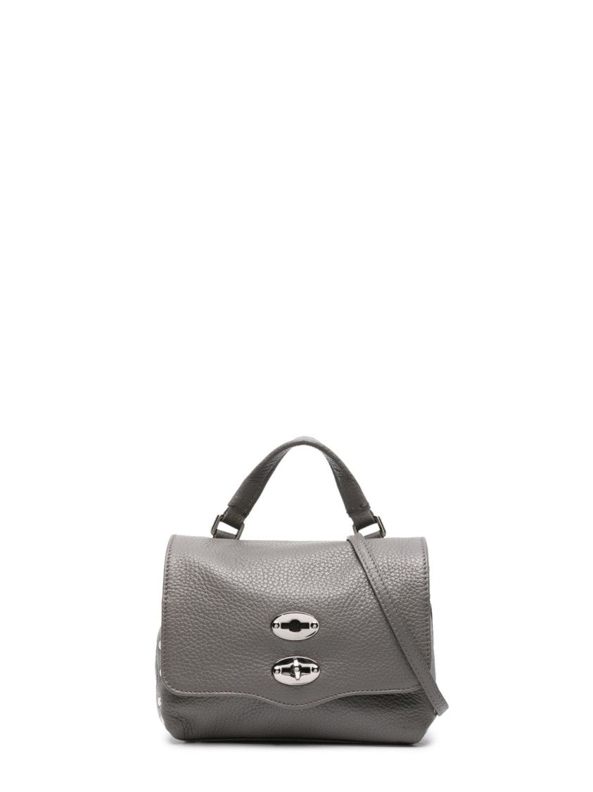 Zanellato Grey Structured Pebbled Leather Handbag
