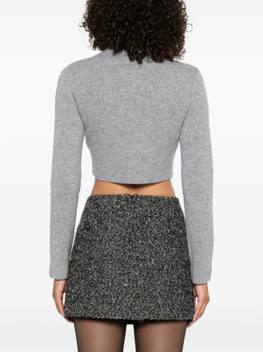 Self-Portrait Cropped Wool Cardigan