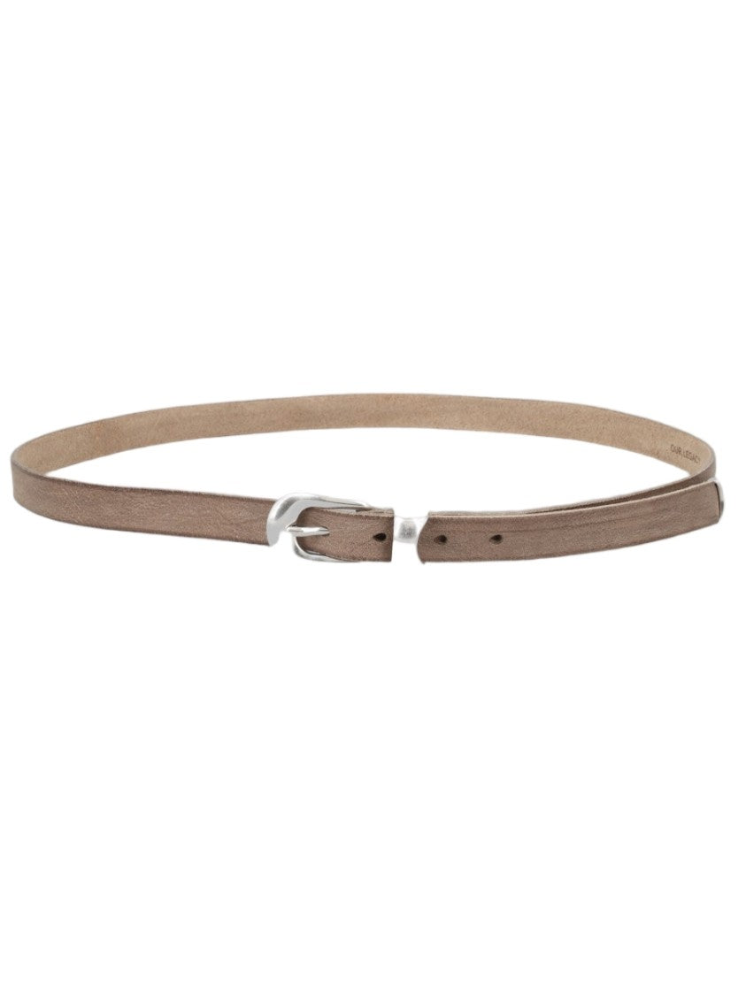 Our Legacy Slim Silver Buckle Leather Belt