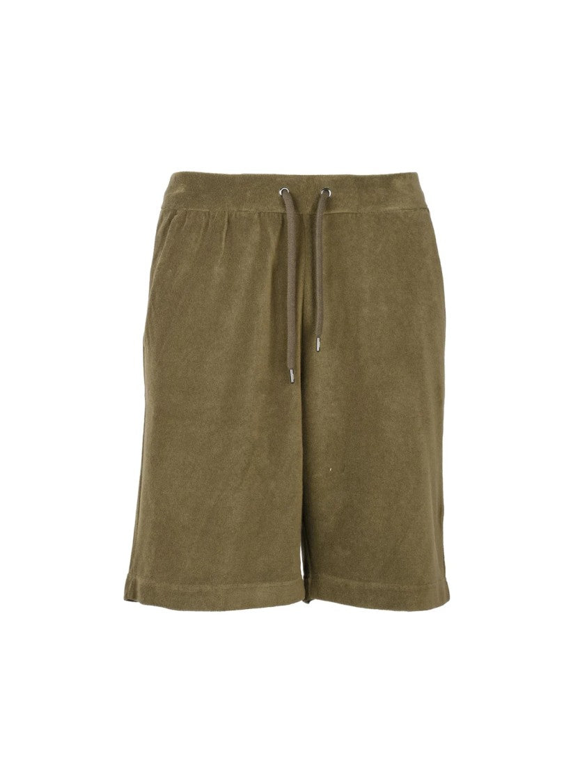 Herno Military Green Terry Cloth Cotton Polyester Shorts
