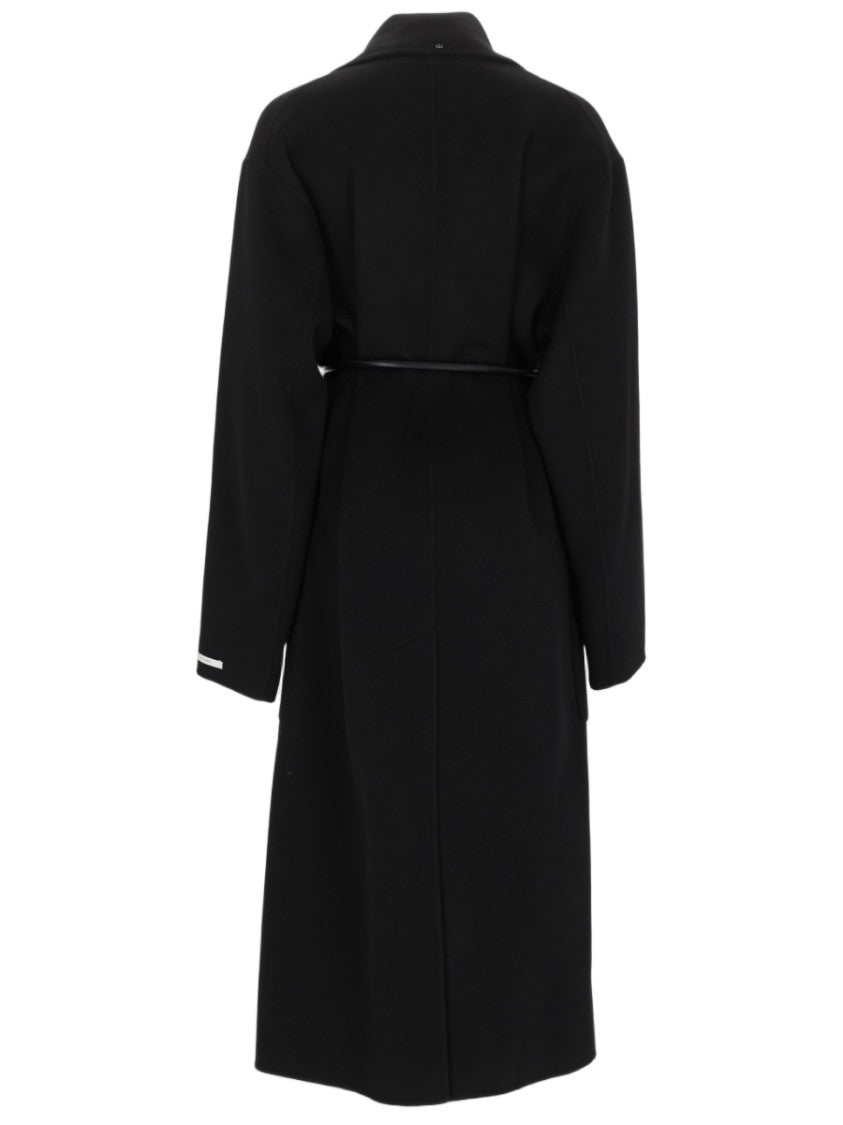 Sportmax Mid-Length Wool Coat With Knotted Waistbelt