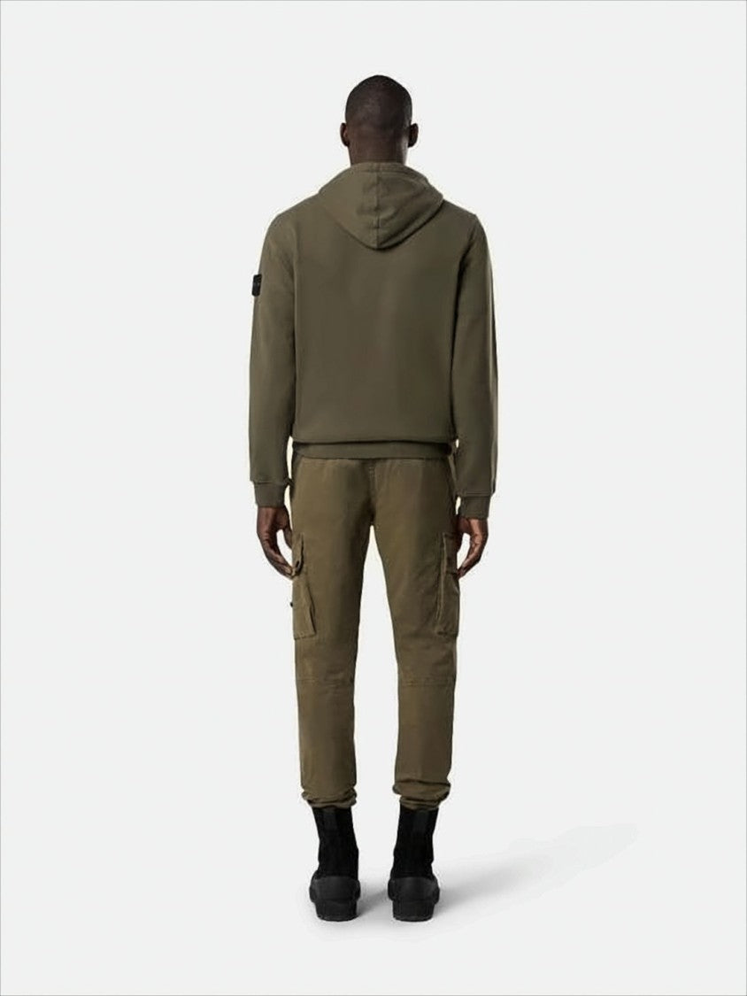 Stone Island Muted Olive Green Relaxed Fit Hoodie