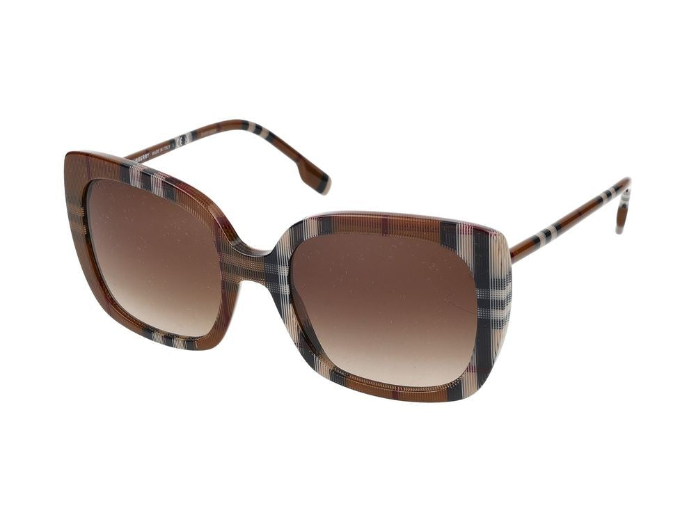 Burberry Black Checkered Pattern Oversized Sunglasses