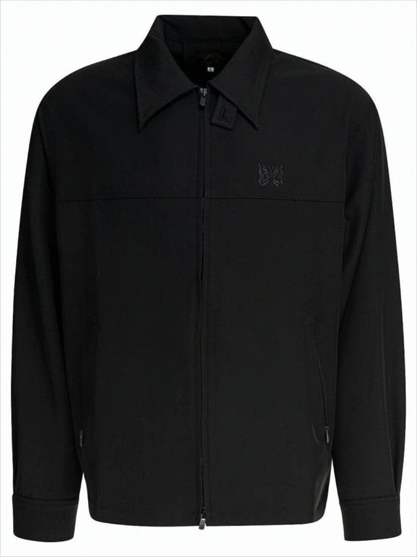 Needles Minimalist Black Jacket With Classic Collar