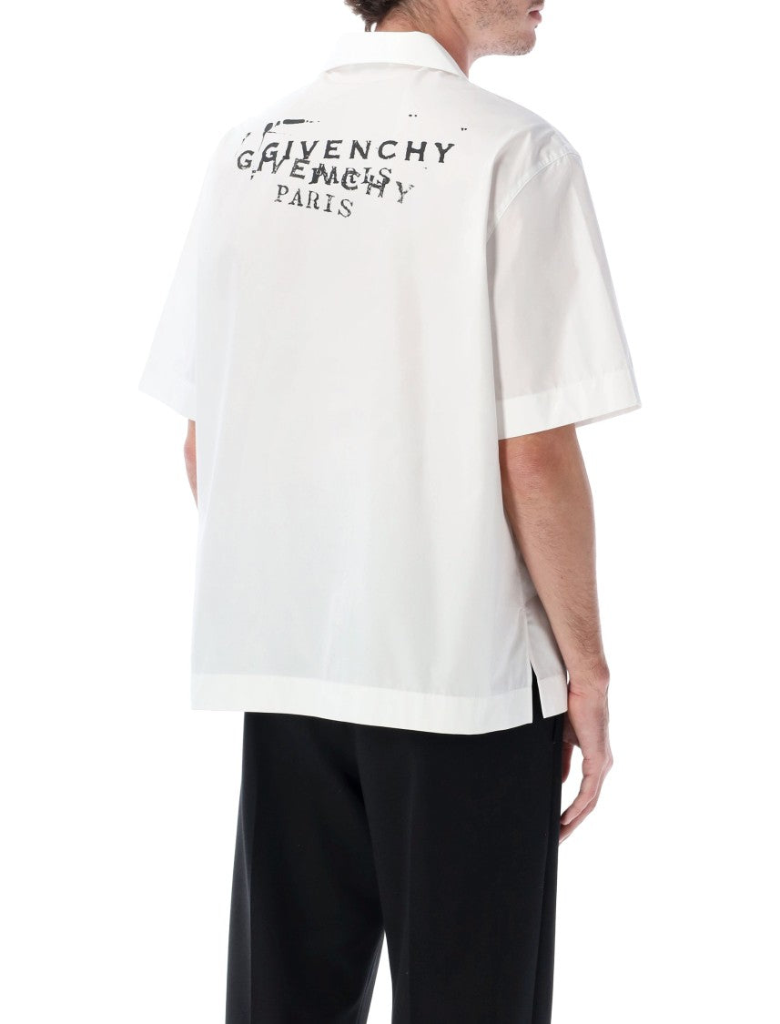 Givenchy Short-Sleeve Cotton Poplin Shirt With Hawaiian Collar