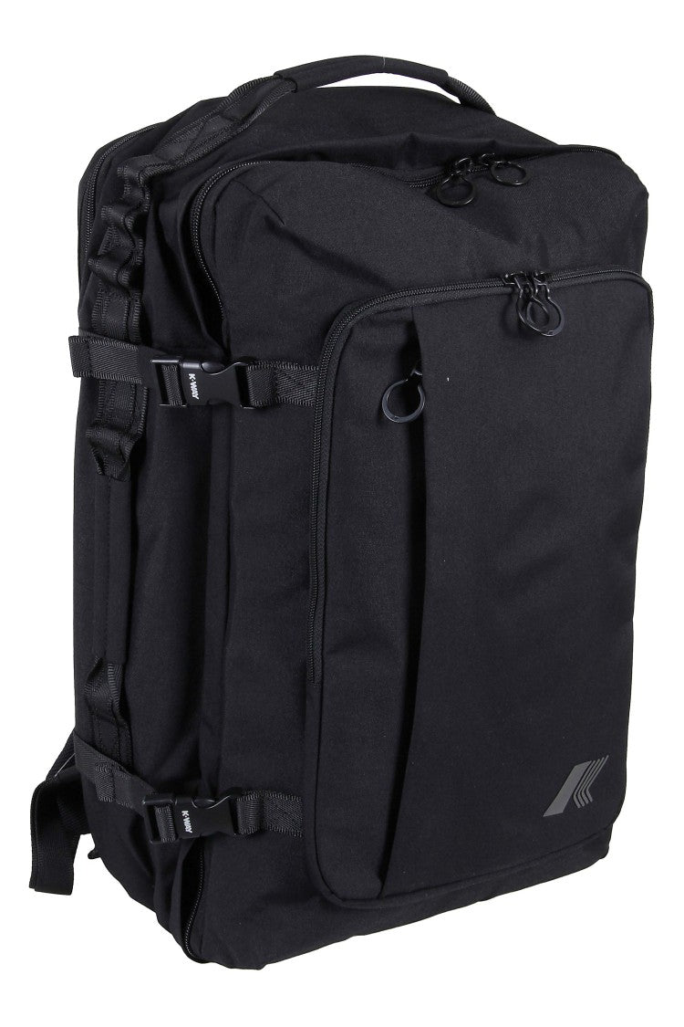 K-Way Black Salome Two-Way Zip Nylon Backpack