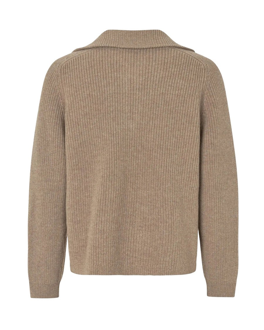Samsøe Samsøe Lead Gray Sarick Ribbed Knit Turtleneck Sweater