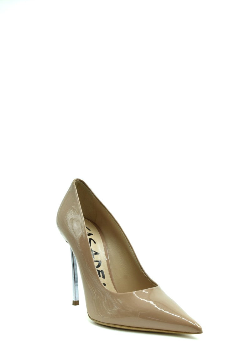 Casadei Glossy Patent Leather Beige Pumps Stiletto
