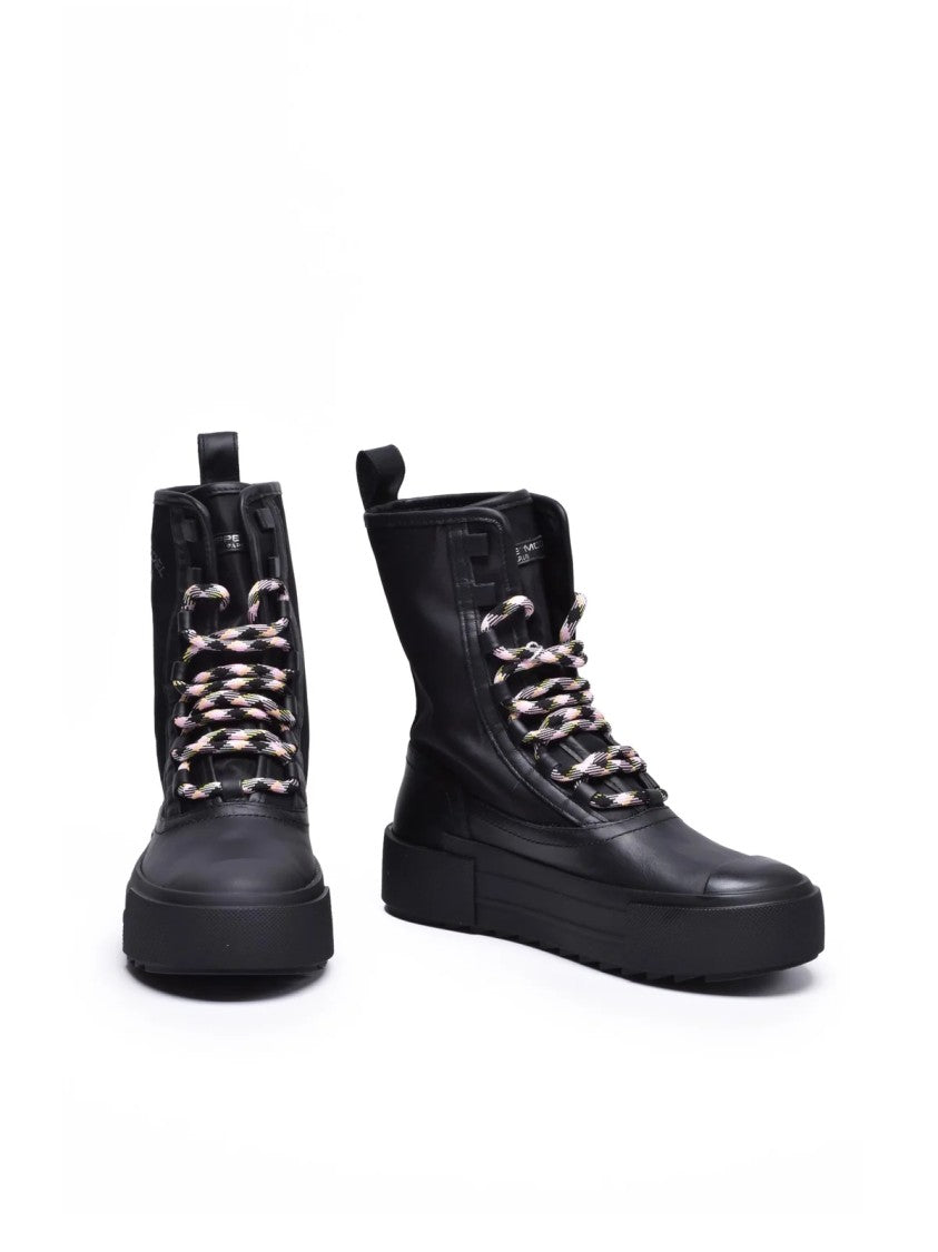 Philippe Model Black Polyester Rubber Men's Paris Haute Boot