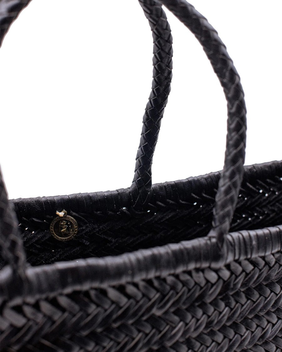 Dragon Diffusion Handwoven Buffalo Leather Tote With Chevron Weave Pattern