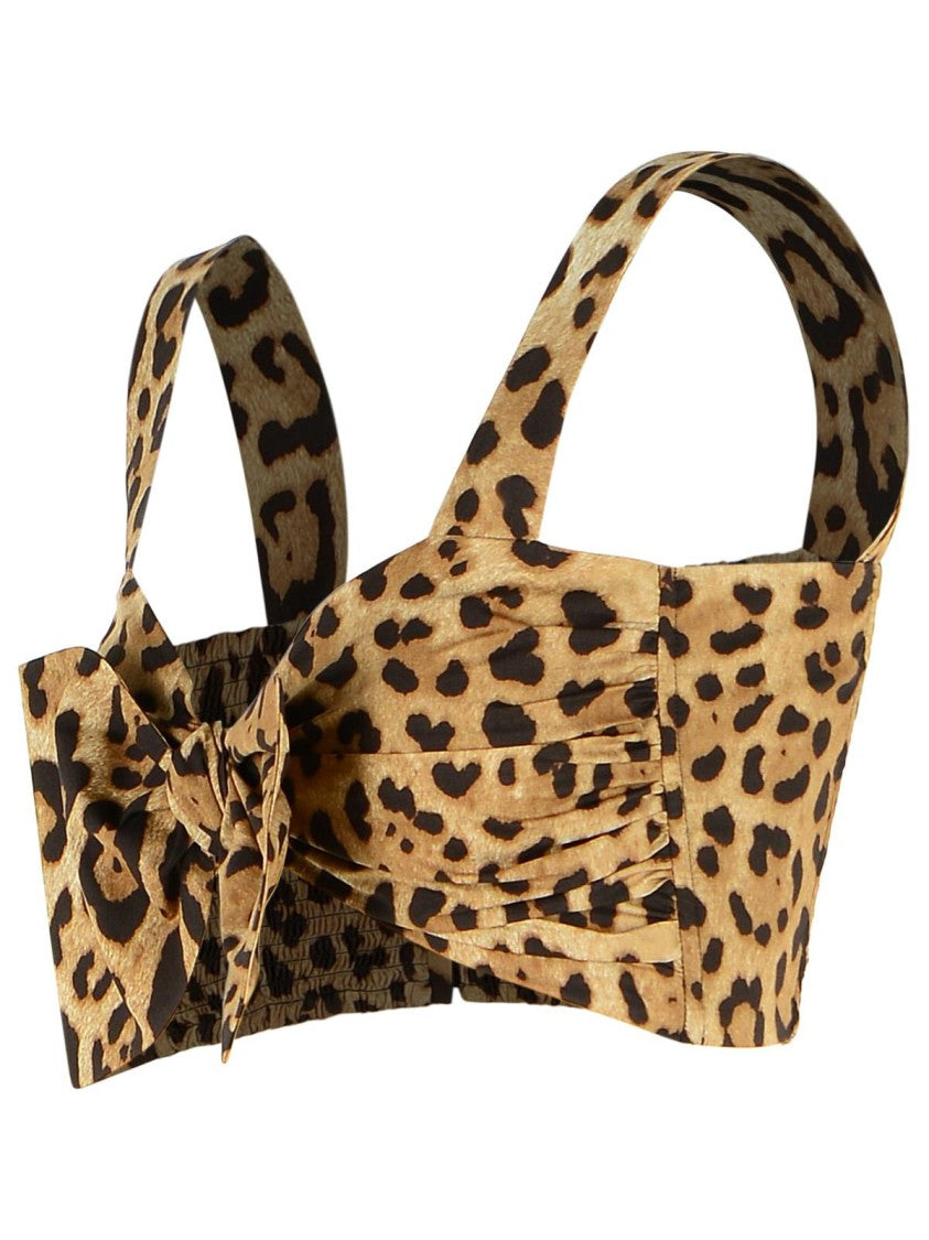 Dolce & Gabbana Leopard-Print Cotton Bustier