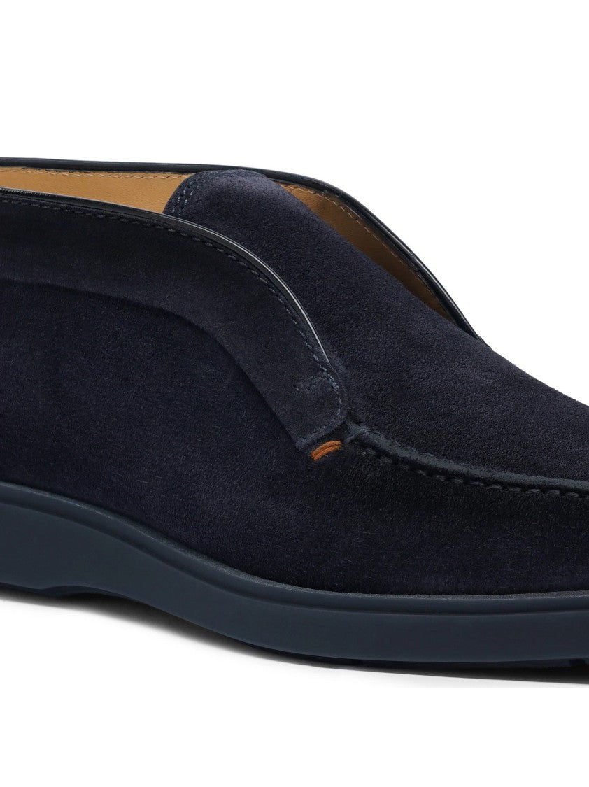 Santoni Black Suede Desert Boot