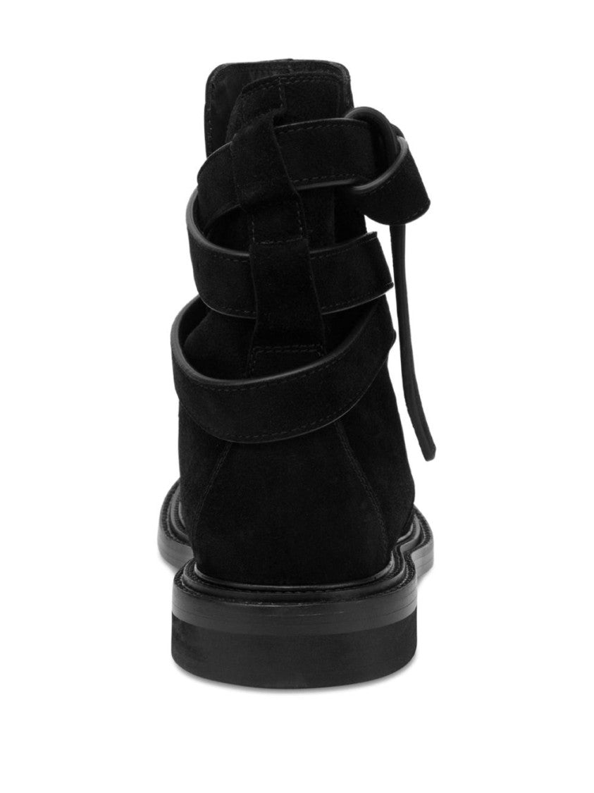 Moschino Adjustable Buckle Black Ankle Boots