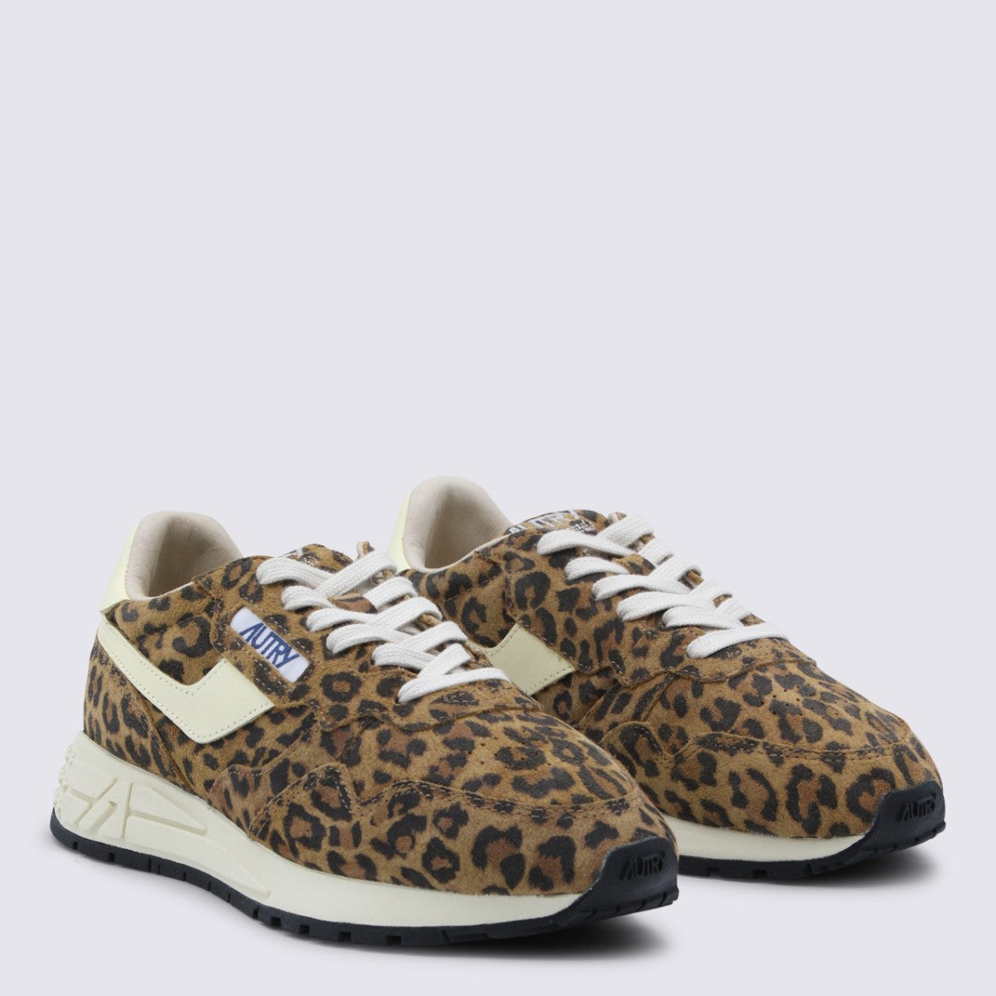 Autry Leopard Print Sneakers With Cream Accents