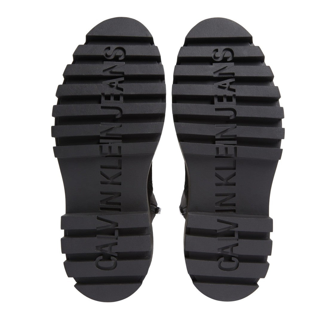 Calvin Klein Jeans Black Flatform Lace-Up Smooth Leather Ankle Boots