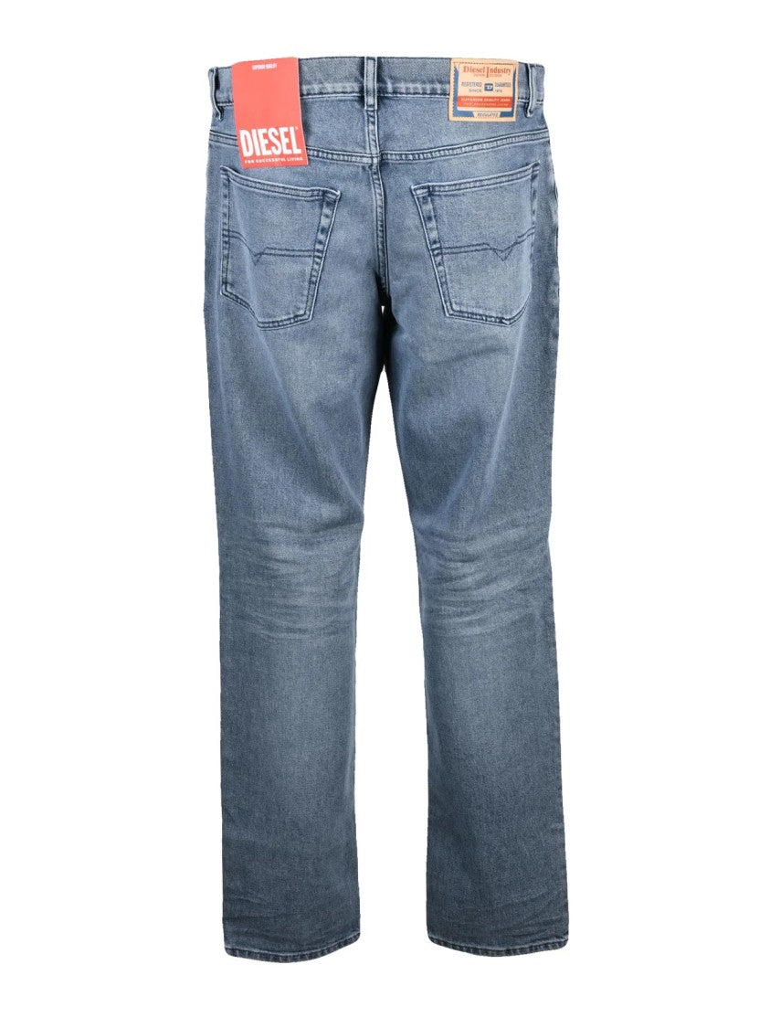 Diesel Blue Cotton-Blend Regular Jeans