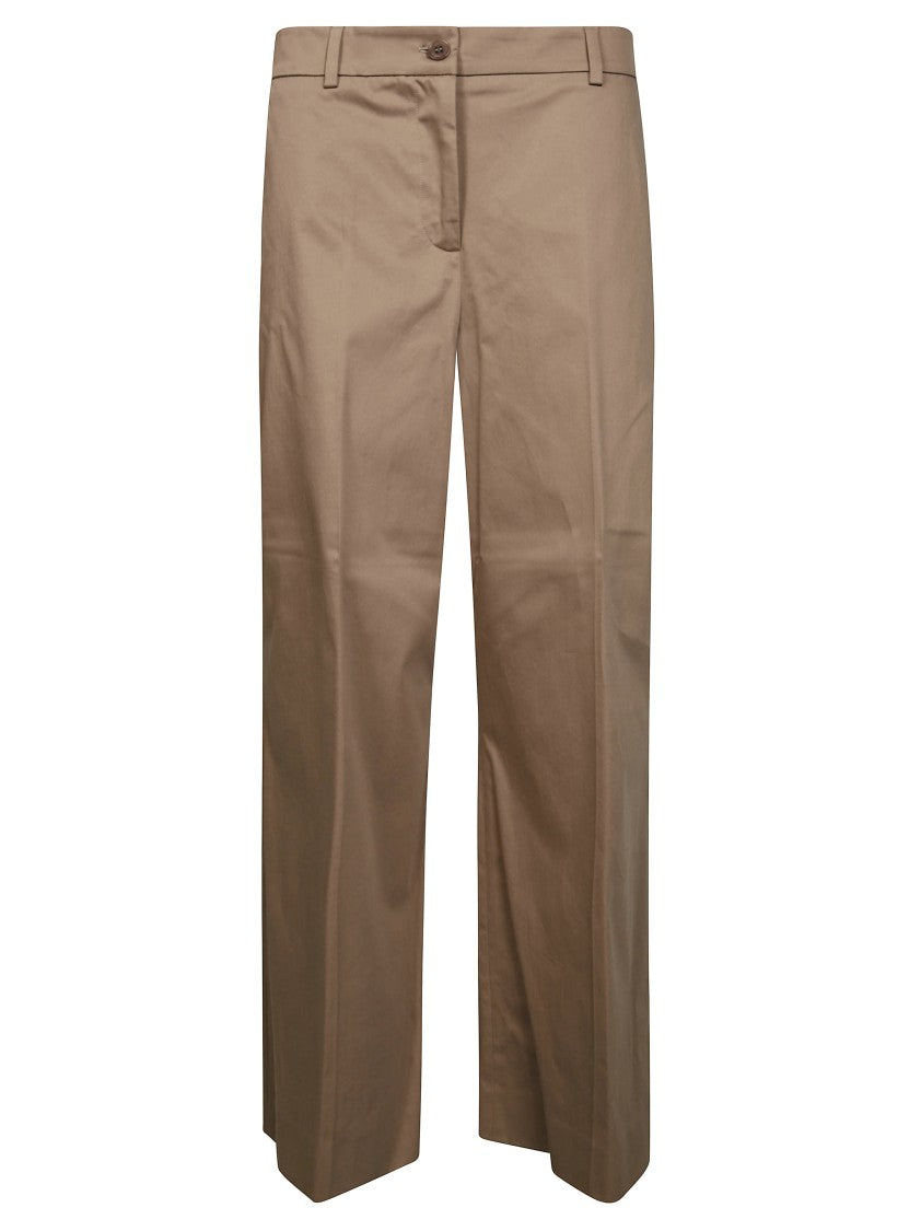 Max Mara Wide-Leg Cotton Trousers With High Waist