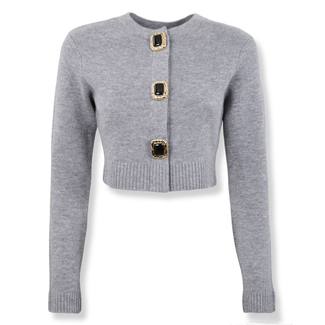 Self-Portrait Grey Wool Cardigan