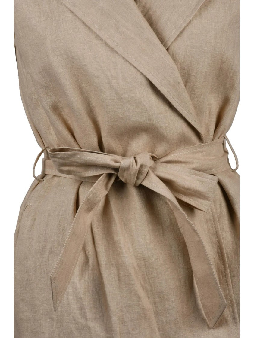 Eleventy Beige Linen Vest