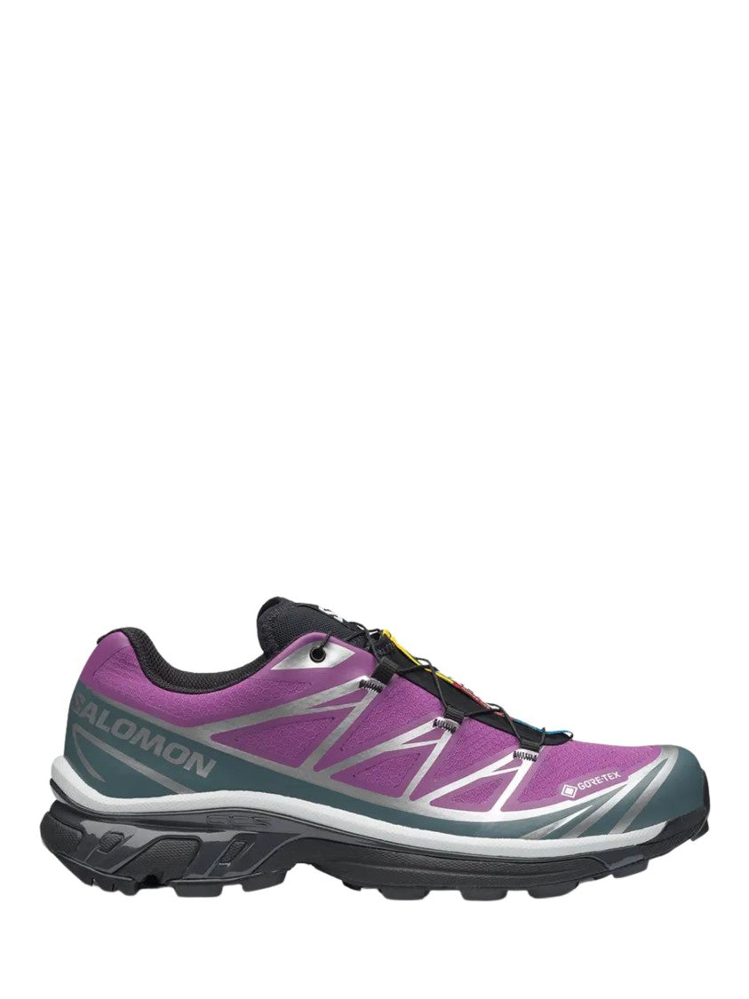 Salomon Grey Purple Logo Rubber Sneakers