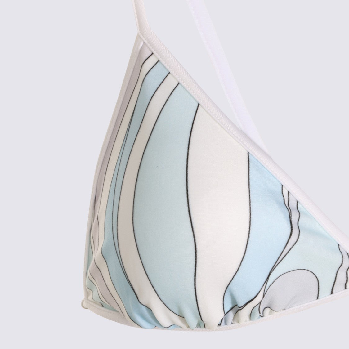 Emilio Pucci Triangle Bikini Top With Wavy Pattern And Adjustable Straps