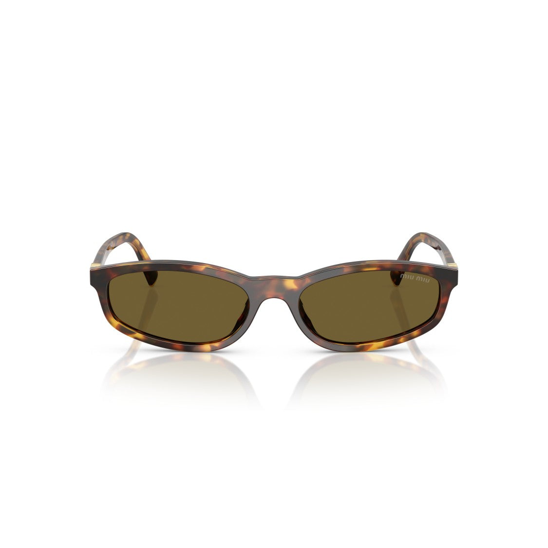 Miu Miu 0Mu A06s Rectangular Tortoiseshell Sunglasses With Gold Accents