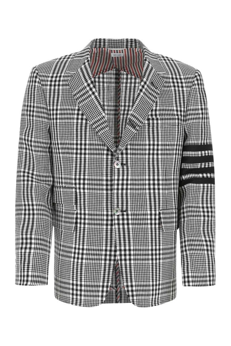 Thom Browne Cropped Casual Jacket With Checkered Pattern