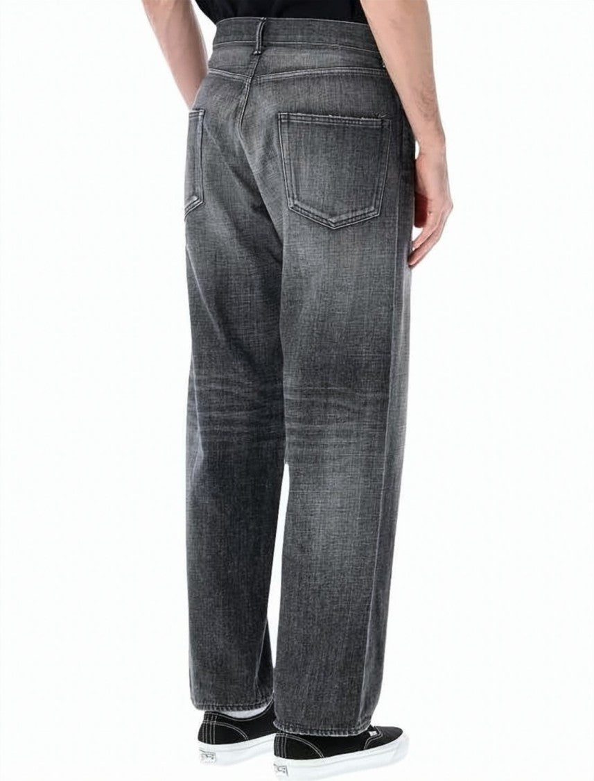 Nanamica Black Relaxed Straight-Leg Faded Denim Pants