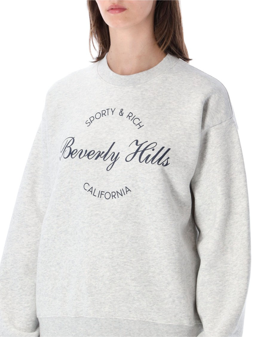 Sporty And Rich Grey Bevrly Crewneck Sweatshirt