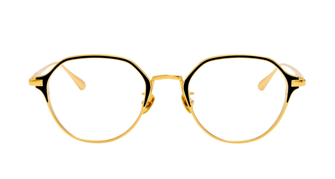 Linda Farrow Lfl Geometric Titanium Sunglasses With Polished Gold Finish