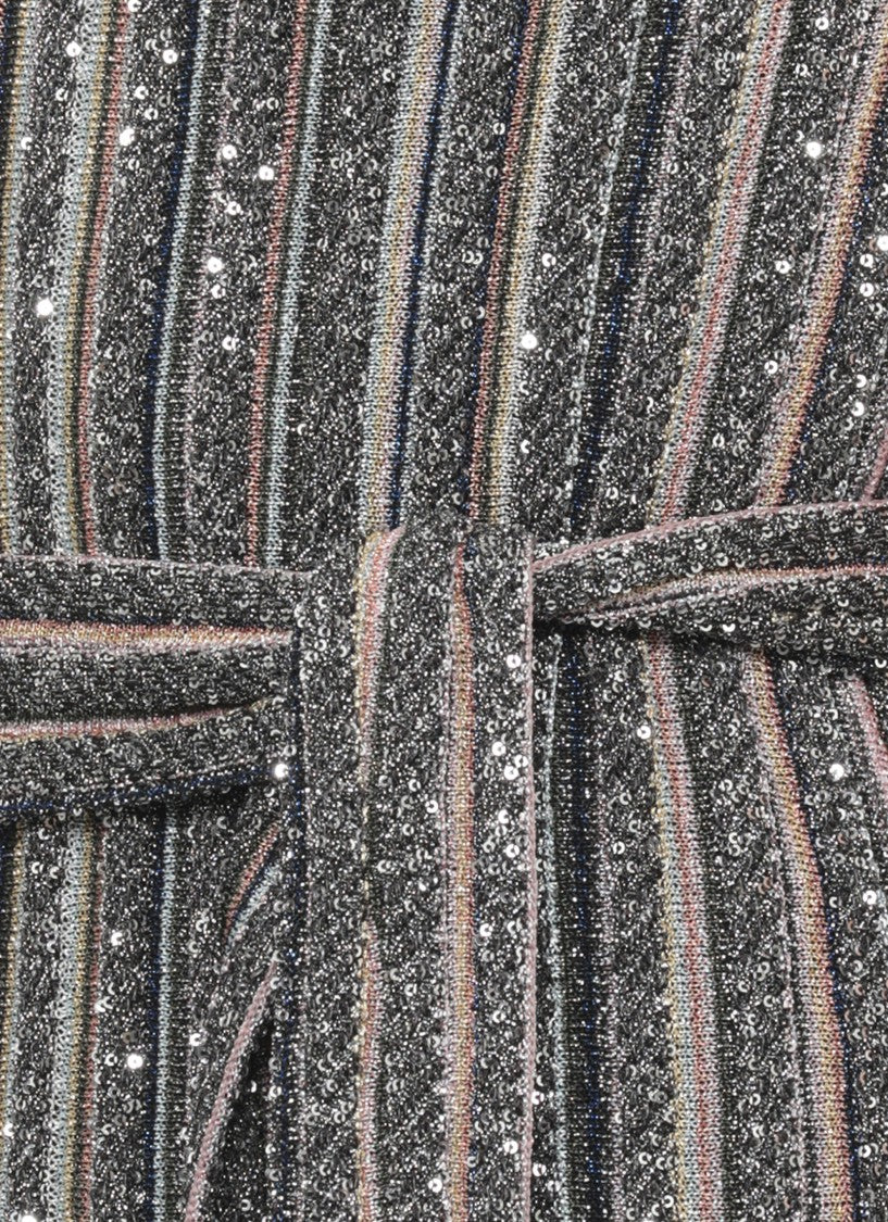 Missoni Multicolor Sequined Lurex Striped Viscose Maxi Dress