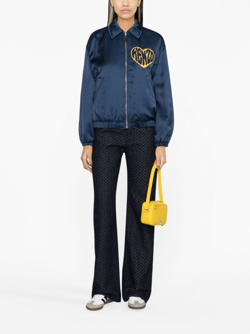 Kenzo Heart-Patch Satin Jacket