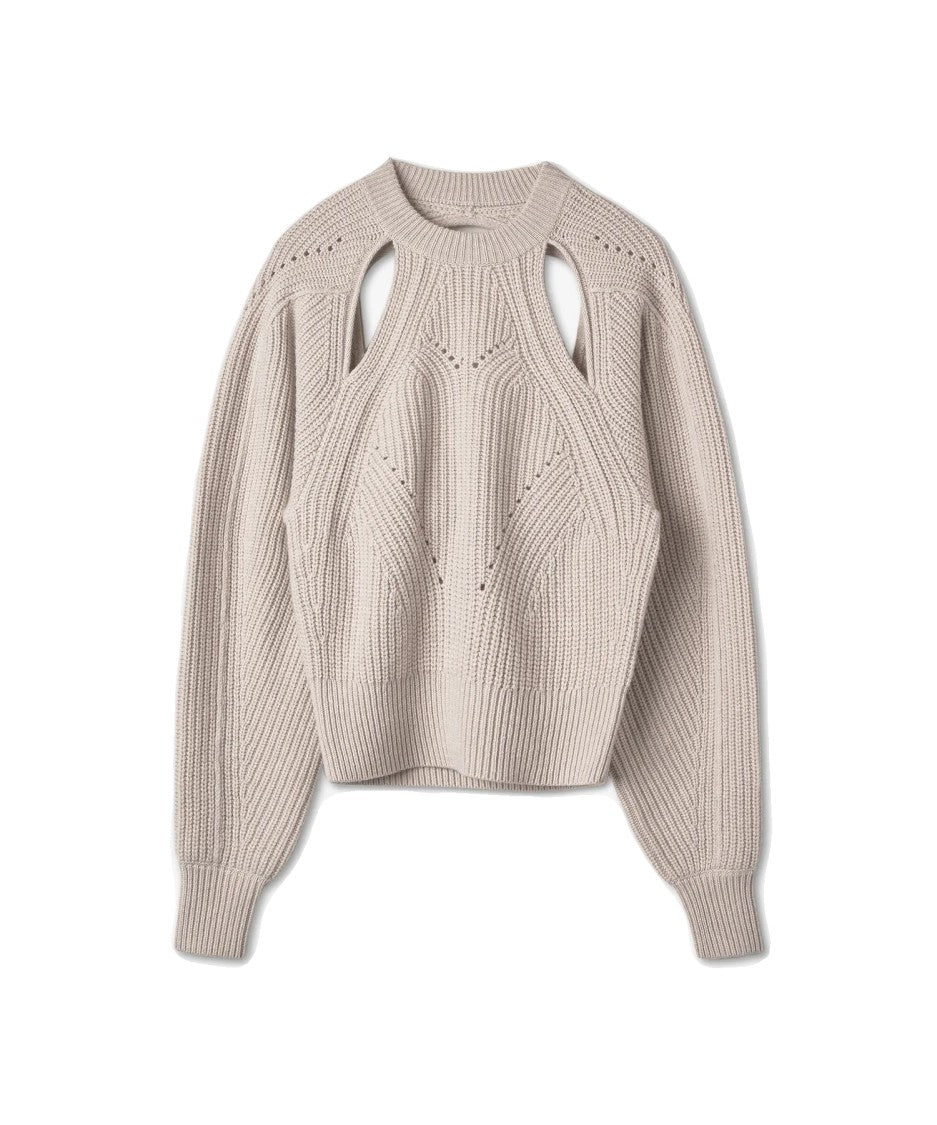 Isabel Marant Cropped Knit Sweater With Unique Cut-Out Designs