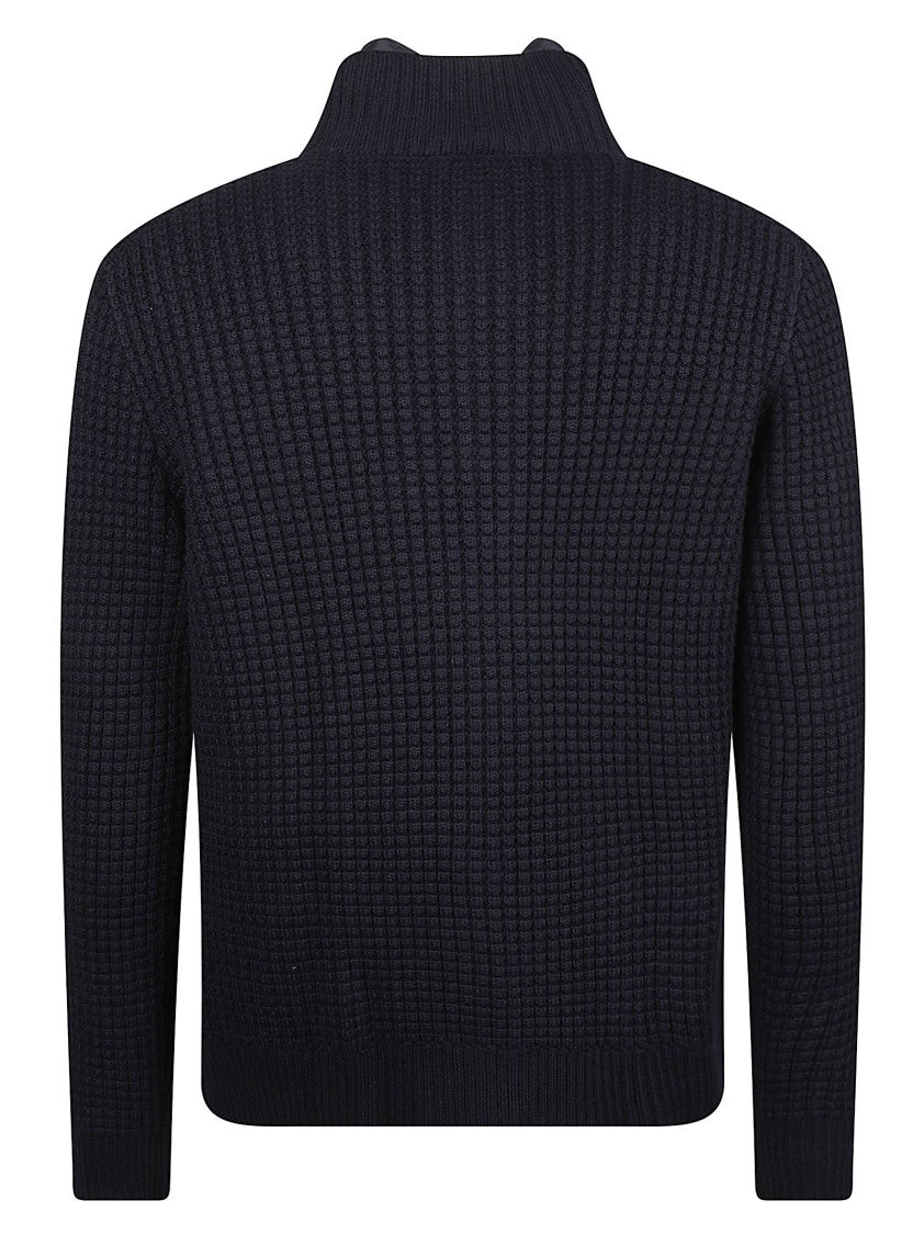 Fay 3 In 1 High Collar Virgin Wool Cardigan