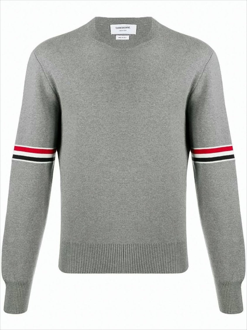 Thom Browne Knitted Long-Sleeve Top With Rwb Arm Bands