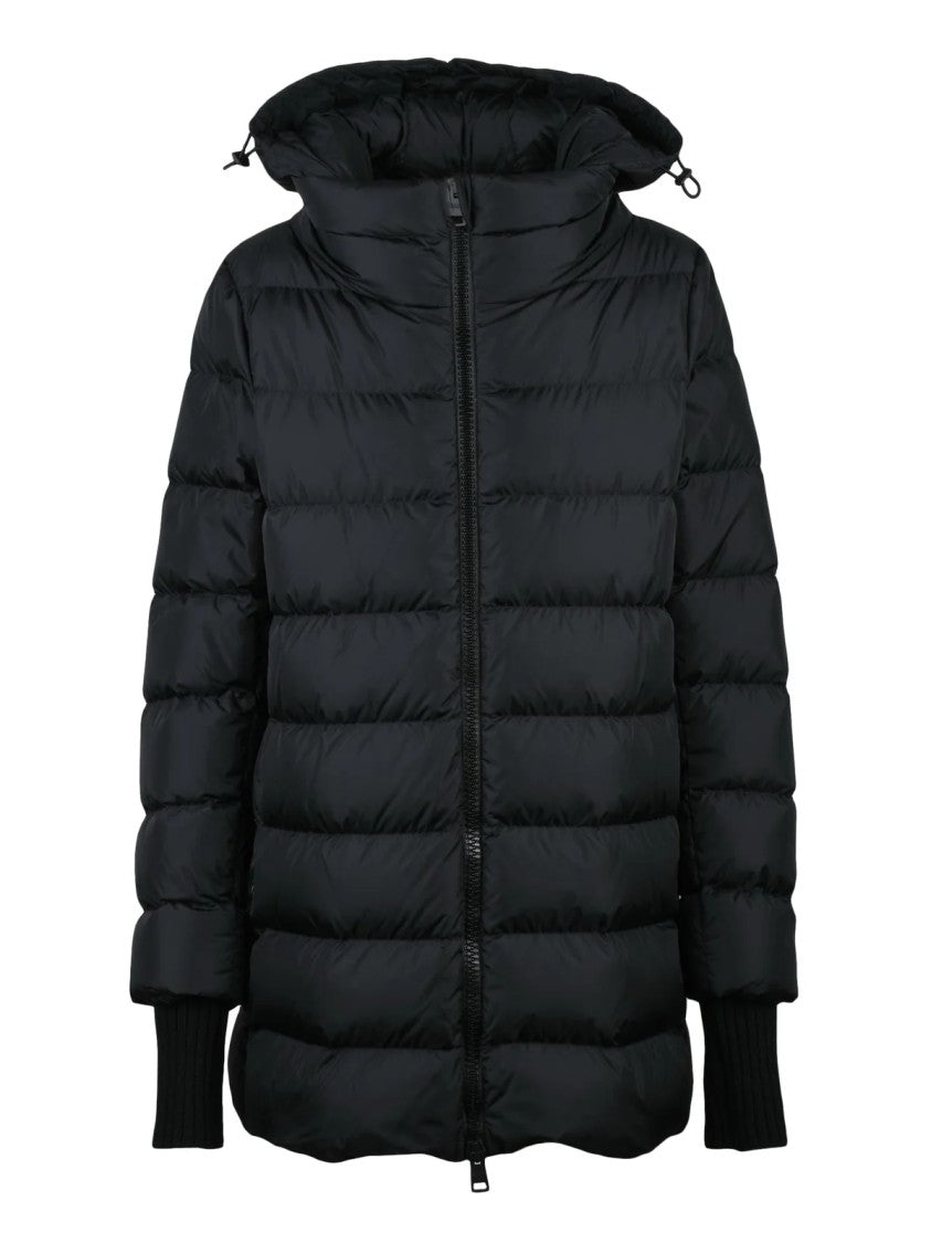 Herno Black Polyamide Three-Quarter Down Jacket