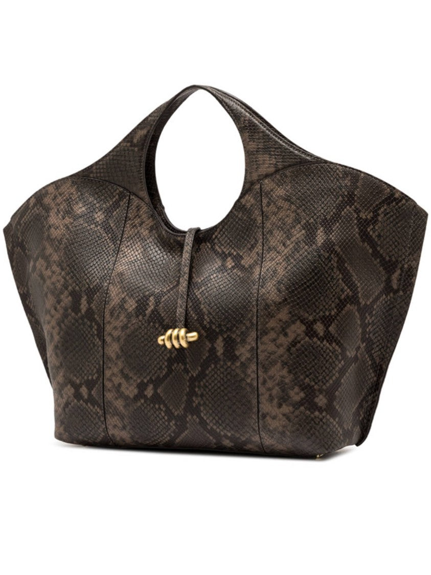 Gianni Chiarini Handbag With Rounded Handle Cutout And Gold-Tone Accents