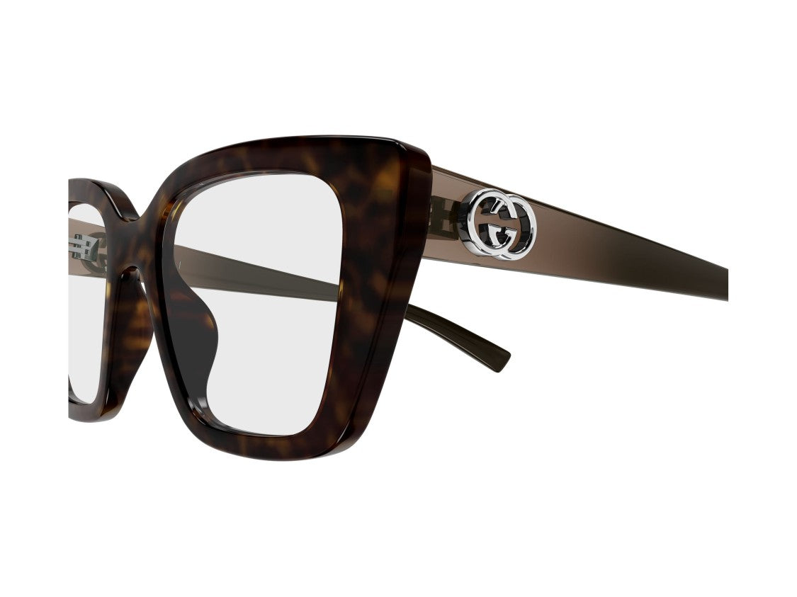 Gucci Tortoiseshell Gg2028o Square Eyeglasses