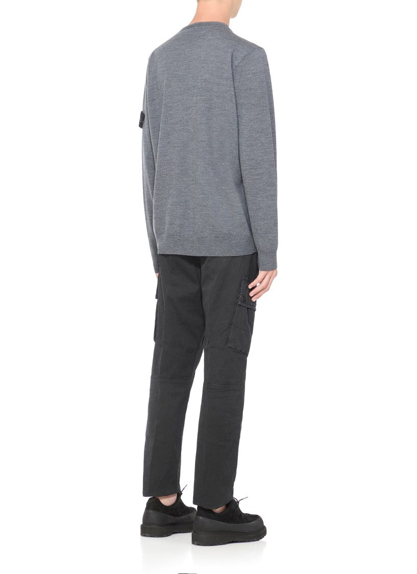 Stone Island Grey Wool Sweater