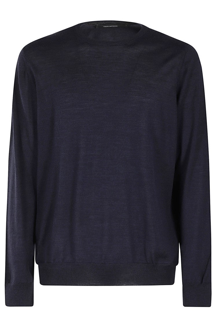 Tagliatore Crew Neck Wool-Silk Blend Sweater