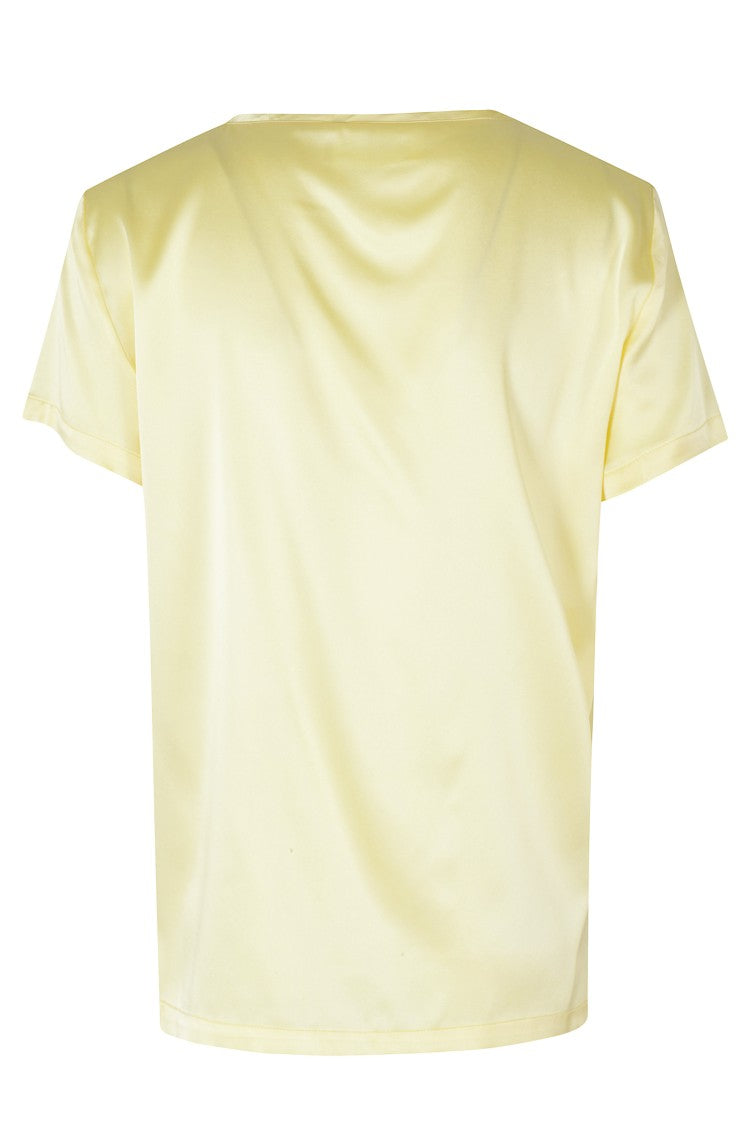 Solotre Silk Crew-Neck Short-Sleeve Silk T-Shirt
