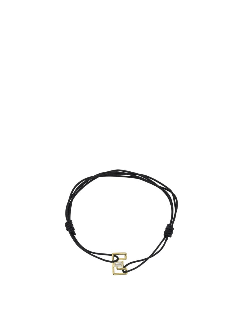 Aliita Letter-Shaped Brass Pendant Bracelet With Baguette-Cut Tourmaline