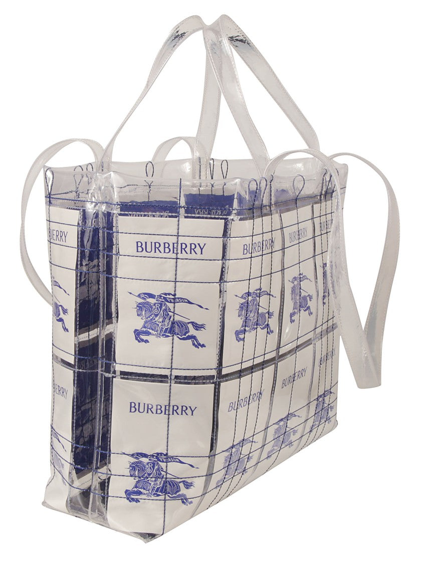 Burberry Transparent Structured Bag With Classic Equestrian Motif