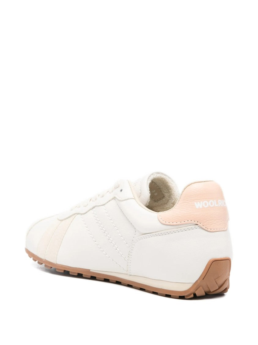 Woolrich White Flat Seta Silk-Low-Profile Sneakers