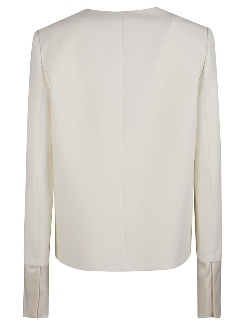 Courrèges Satin Details Tailored Wool-Blend Blazer