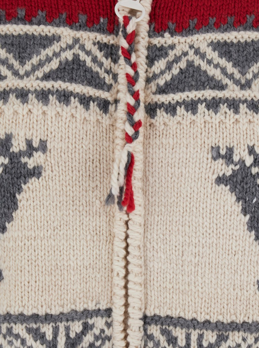 Frantic Multicolor Cardigan With Spread Collar