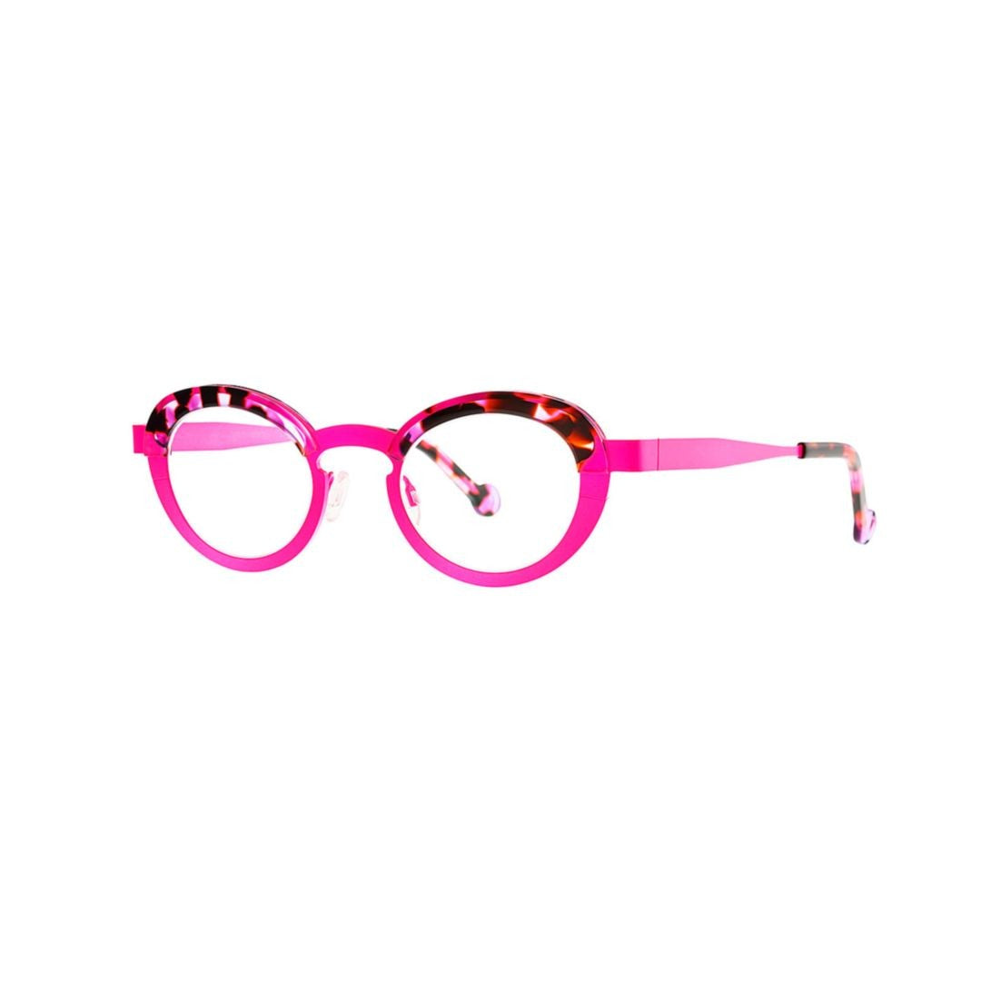 Theo Burner 013 Fluo Pink + Purple Ecail Round Frame Eyeglasses