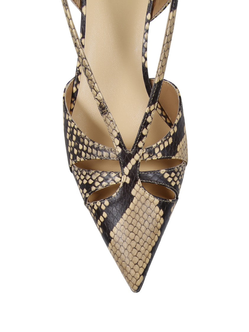 Francesco Russo Pointed Toe Sandals With Crisscross Straps