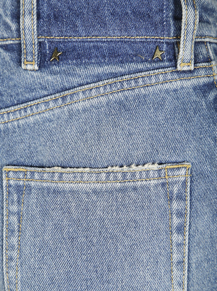 Golden Goose High-Waisted Stone-Washed Denim Jeans With Rolled Cuffs